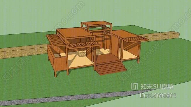 亭子SU模型下载【ID:635695864】