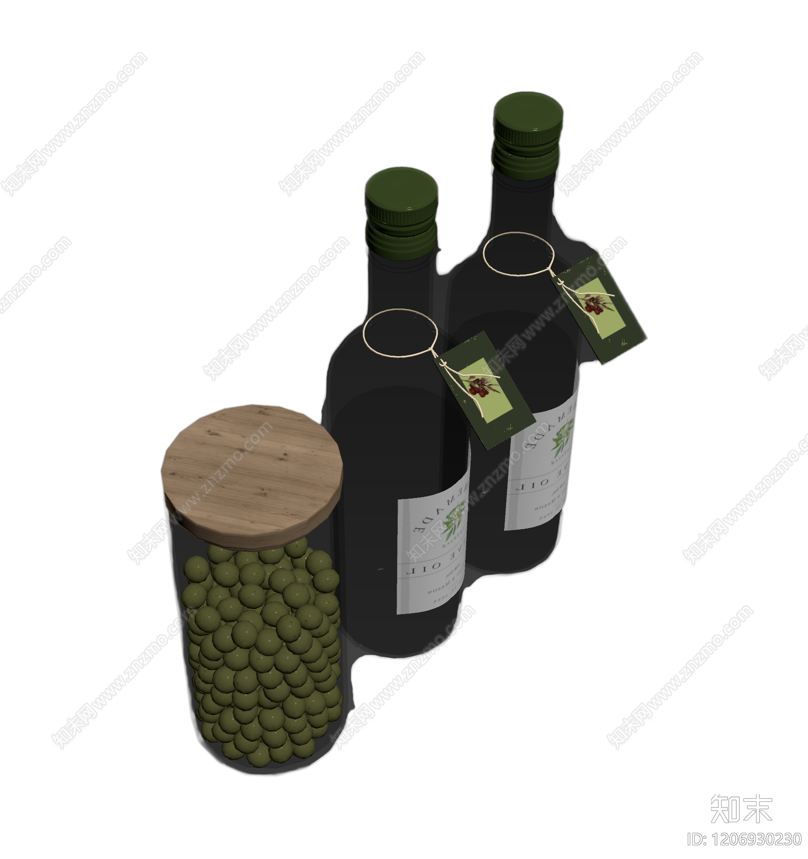橄榄油瓶罐组合3D模型下载【ID:1206930230】