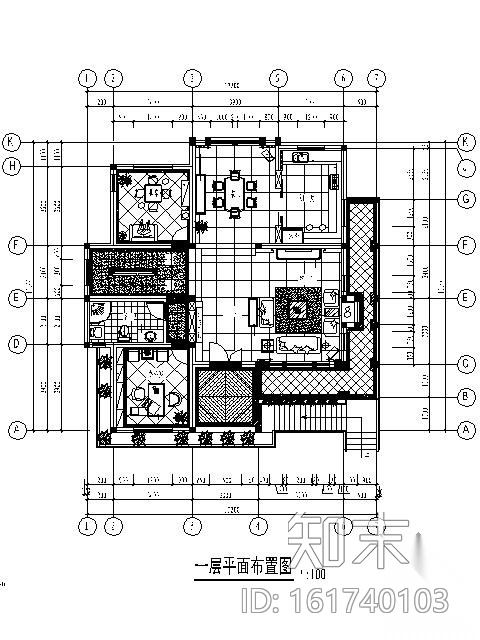 简欧双层别墅施工图cad施工图下载【ID:161740103】