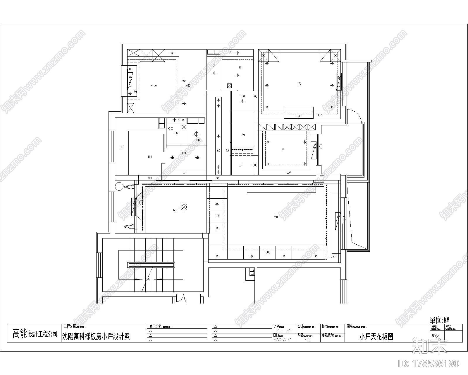 [沈阳]温馨式现代简约3室2厅室内设计CAD施工图施工图下载【ID:178536190】