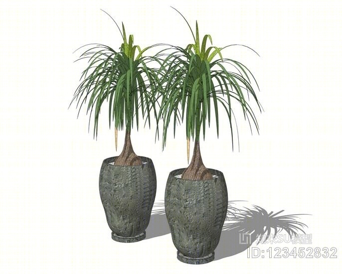 室内盆栽SU模型下载【ID:123452832】