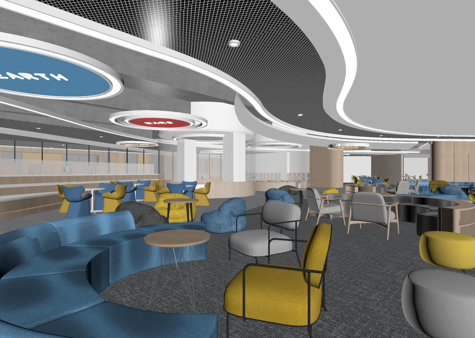 现代办公大厅3D模型下载【ID:1214656788】