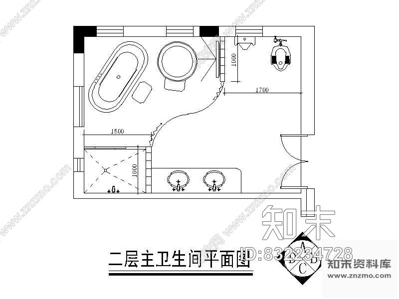 图块/节点卫生间装修详图cad施工图下载【ID:832234728】