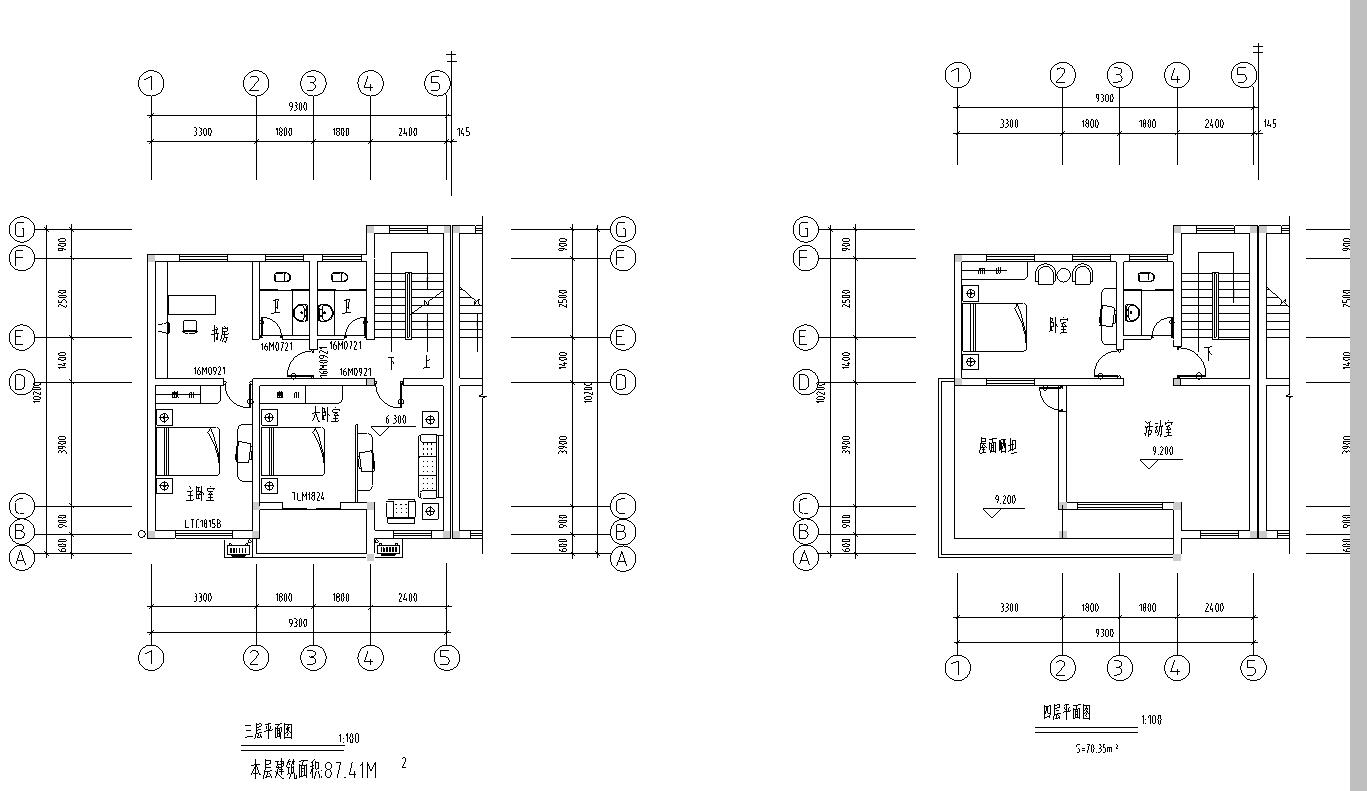 四层居住区现代风格别墅建筑设计（包含效果图+CAD）施工图下载【ID:168119148】