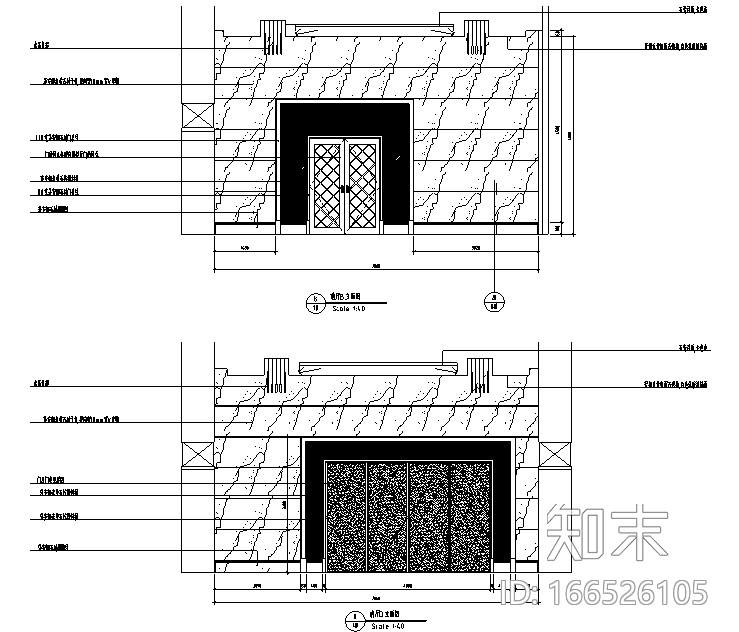 [四川]宴会贵宾区酒店设计施工图（附效果图）cad施工图下载【ID:166526105】