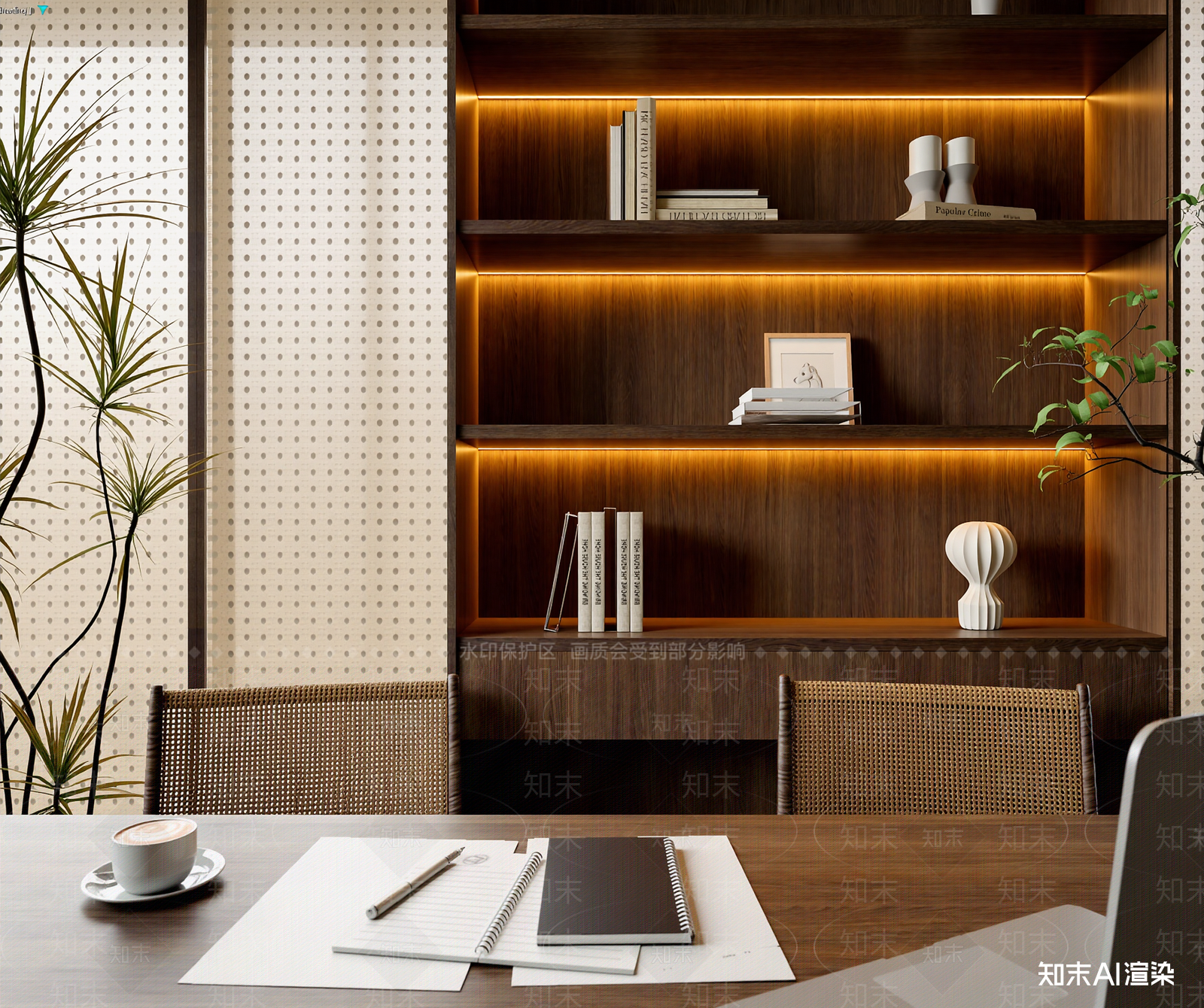 新中式办公室3D模型下载【ID:1214833779】