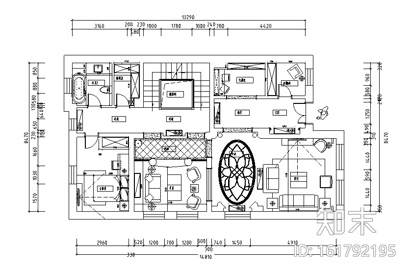 [黑龙江]新装饰主义风格别墅设计施工图（附效果图+材料...cad施工图下载【ID:161792195】