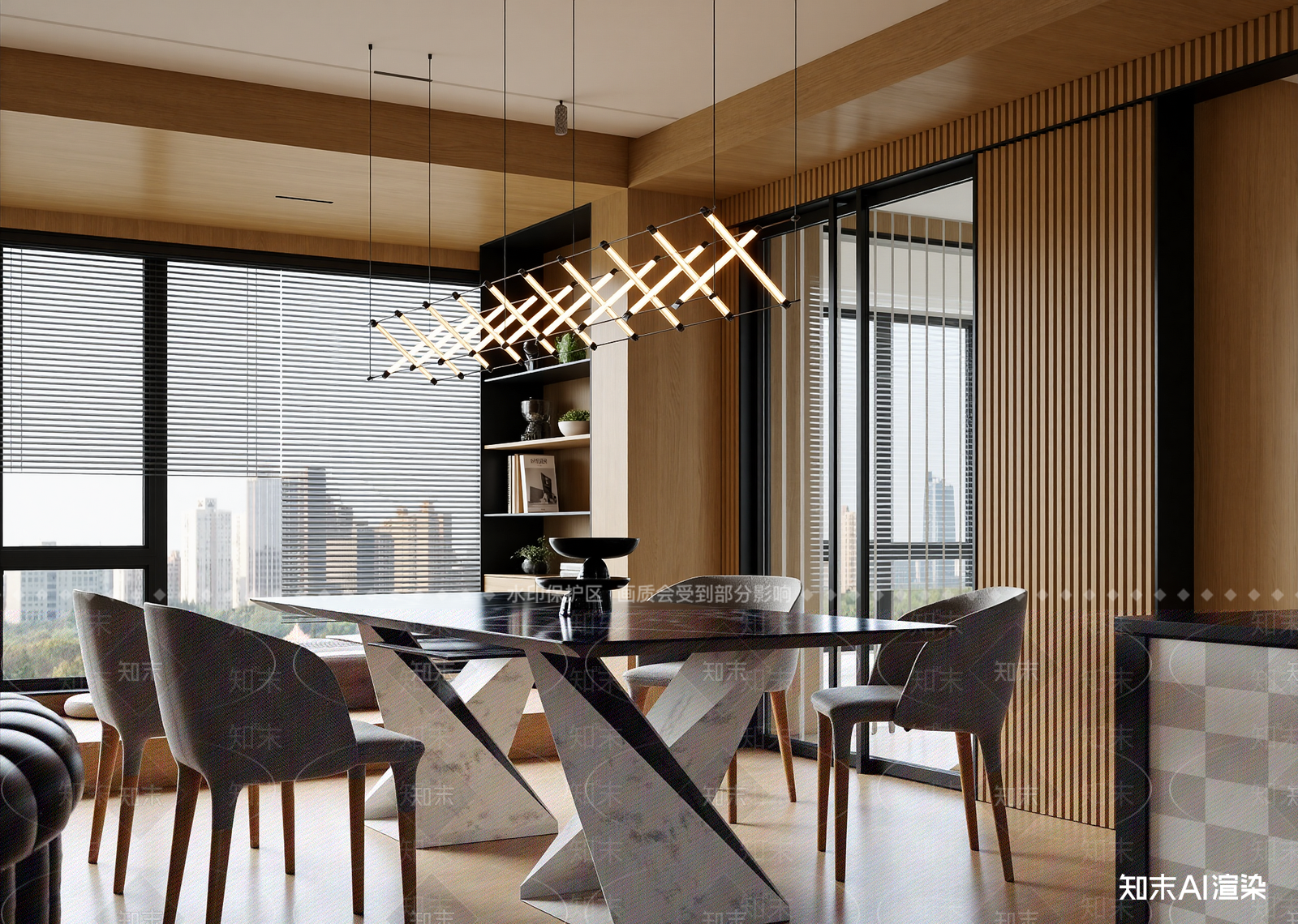 现代家居餐厅3D模型下载【ID:1214565660】