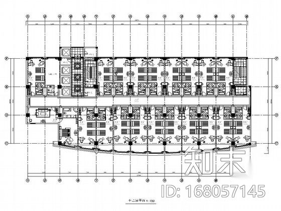 酒店标准层客房设计图cad施工图下载【ID:168057145】