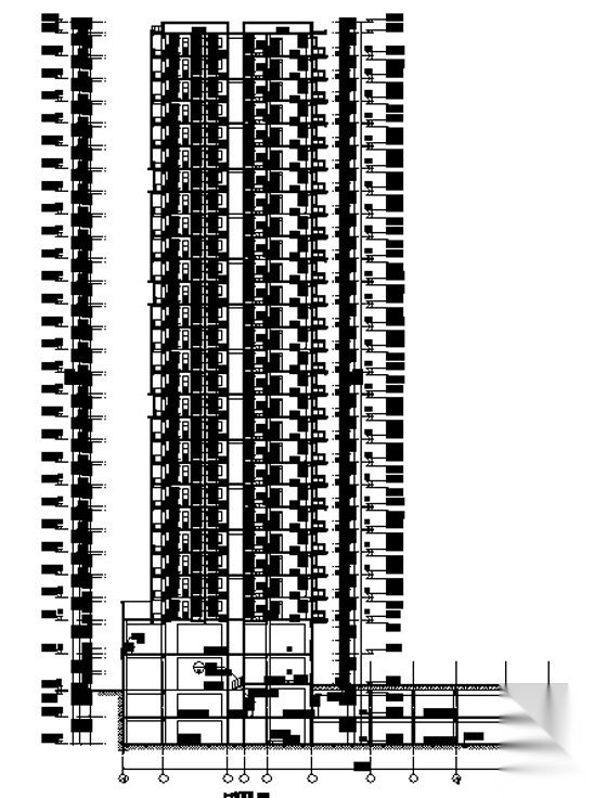 [四川]某二十八层商住楼建筑施工套图（带节能设计）cad施工图下载【ID:167625124】