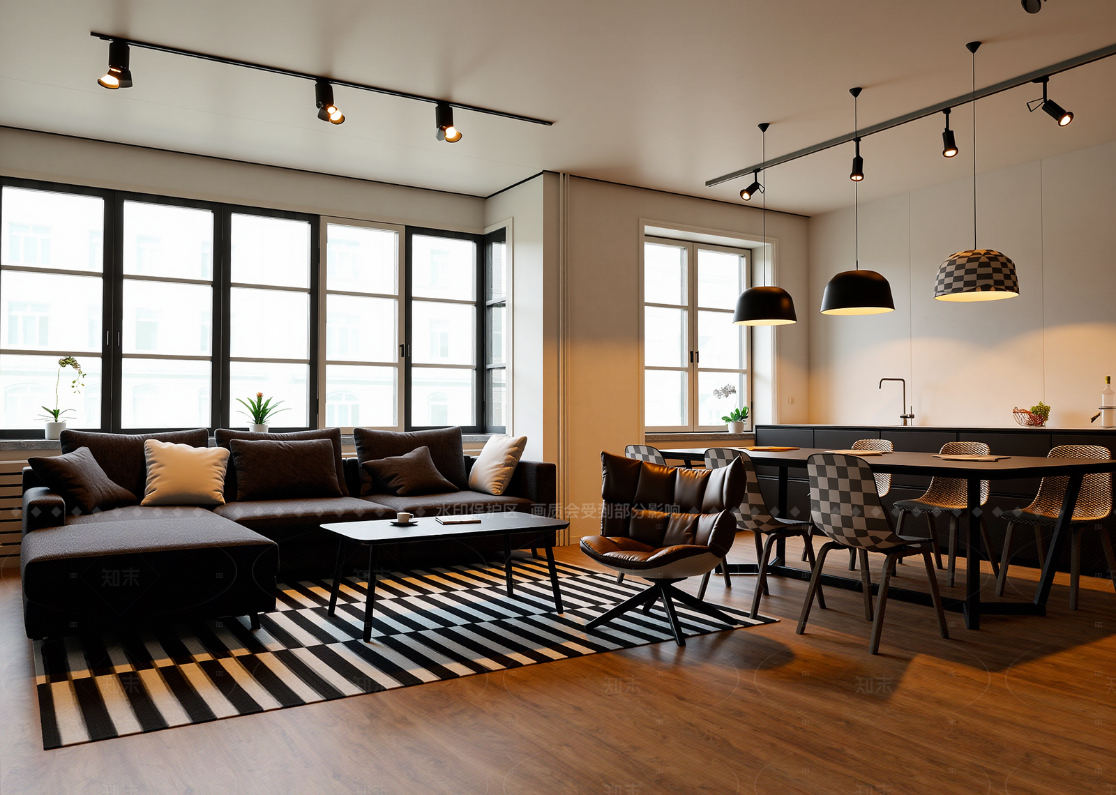 北欧客餐厅3D模型下载【ID:1214988867】