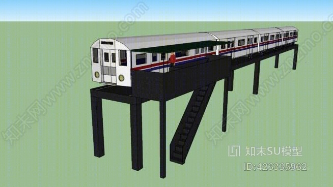L型列车站台SU模型下载【ID:426335962】