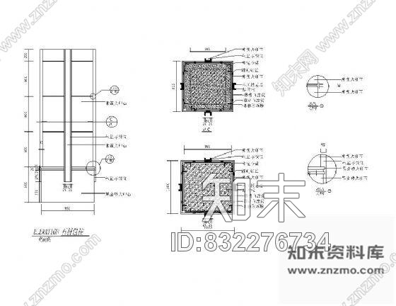 图块/节点石材柱详图cad施工图下载【ID:832276734】