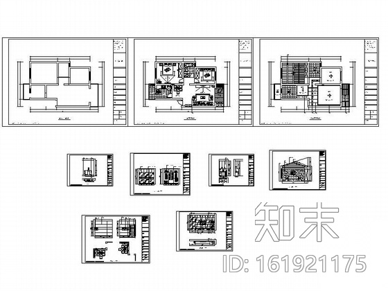 时尚两居室设计方案（含效果）cad施工图下载【ID:161921175】