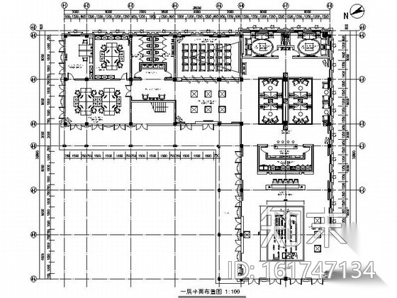 [江西]绿色低碳高档住宅售楼处室内装饰施工图（含效果）cad施工图下载【ID:161747134】