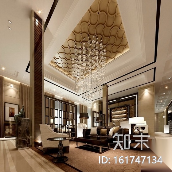 [江西]绿色低碳高档住宅售楼处室内装饰施工图（含效果）cad施工图下载【ID:161747134】
