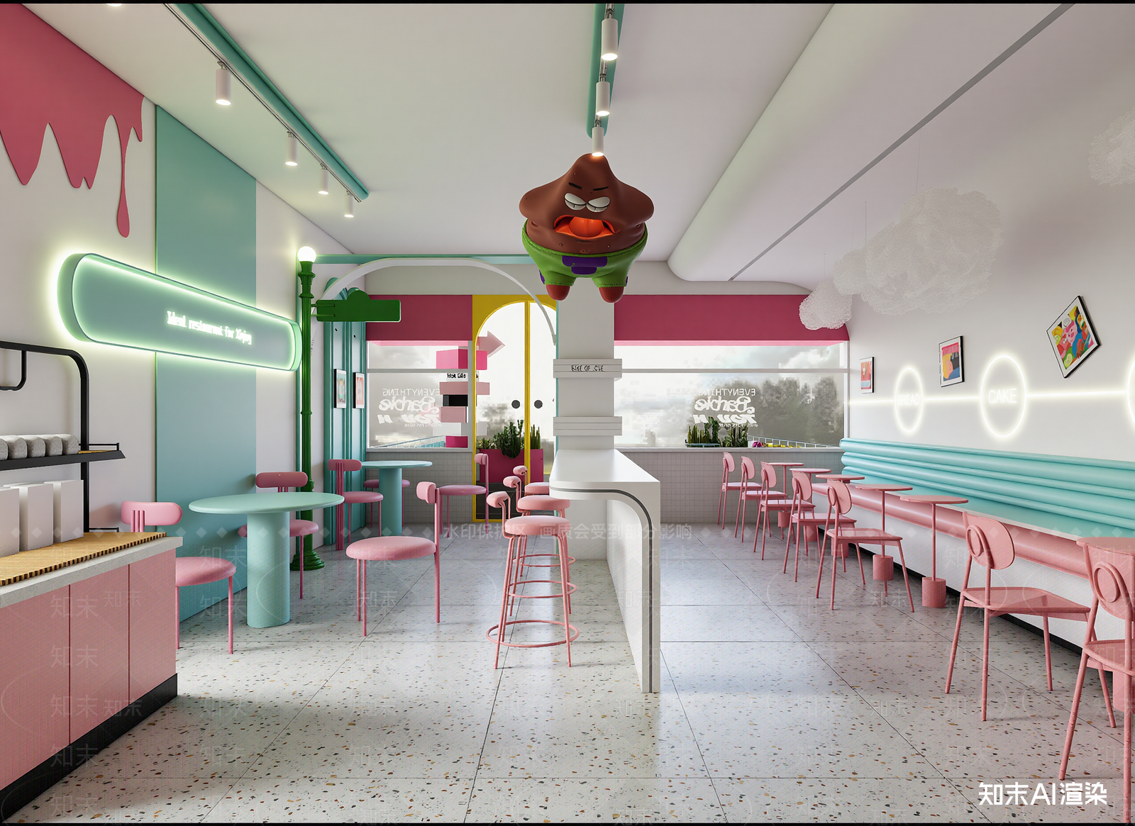 现代奶茶店3D模型下载【ID:1214019196】