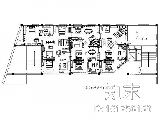 [黑龙江]某香港家具城装修图cad施工图下载【ID:161756153】