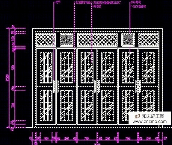 装饰门-标有详细的尺寸和材料cad施工图下载【ID:36948471】