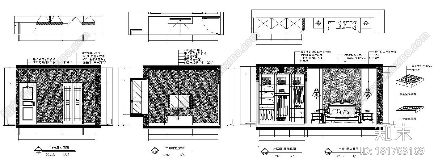 [上海]126㎡四居室内部装修全套施工图设计cad施工图下载【ID:181763169】