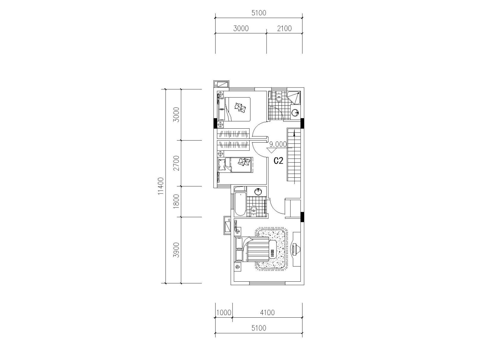 绿地汤山合院联排别墅建筑施工图cad施工图下载【ID:149888132】