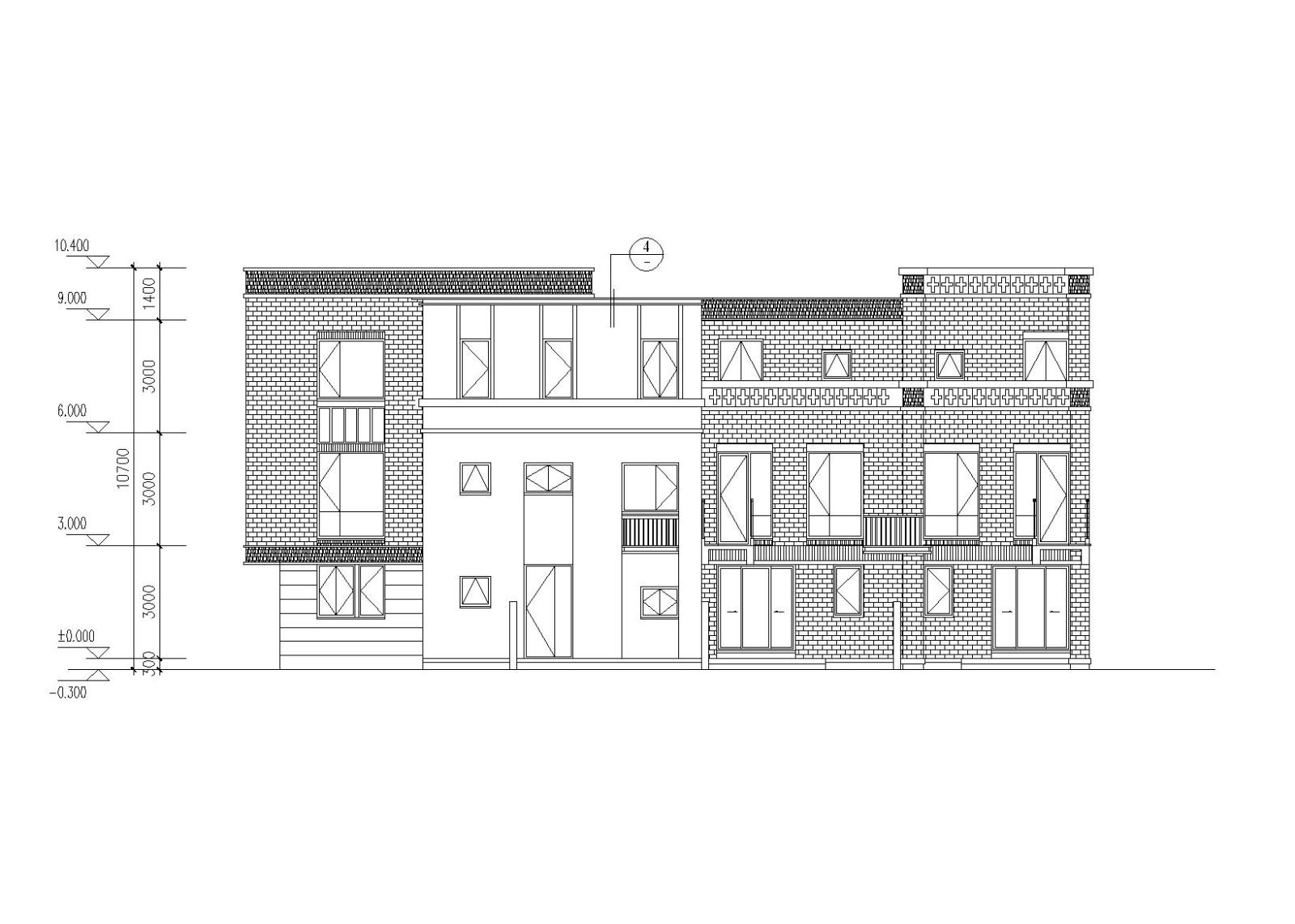 绿地汤山合院联排别墅建筑施工图cad施工图下载【ID:149888132】