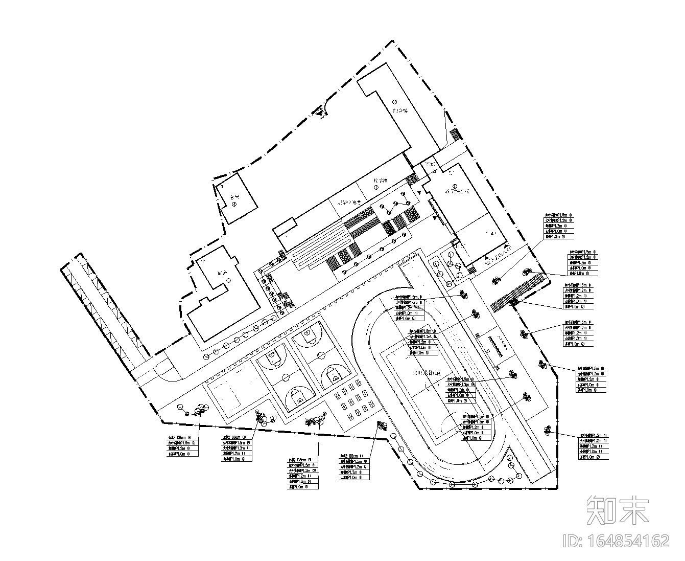 [贵州]小学扩建项目室外景观CAD施工图施工图下载【ID:164854162】