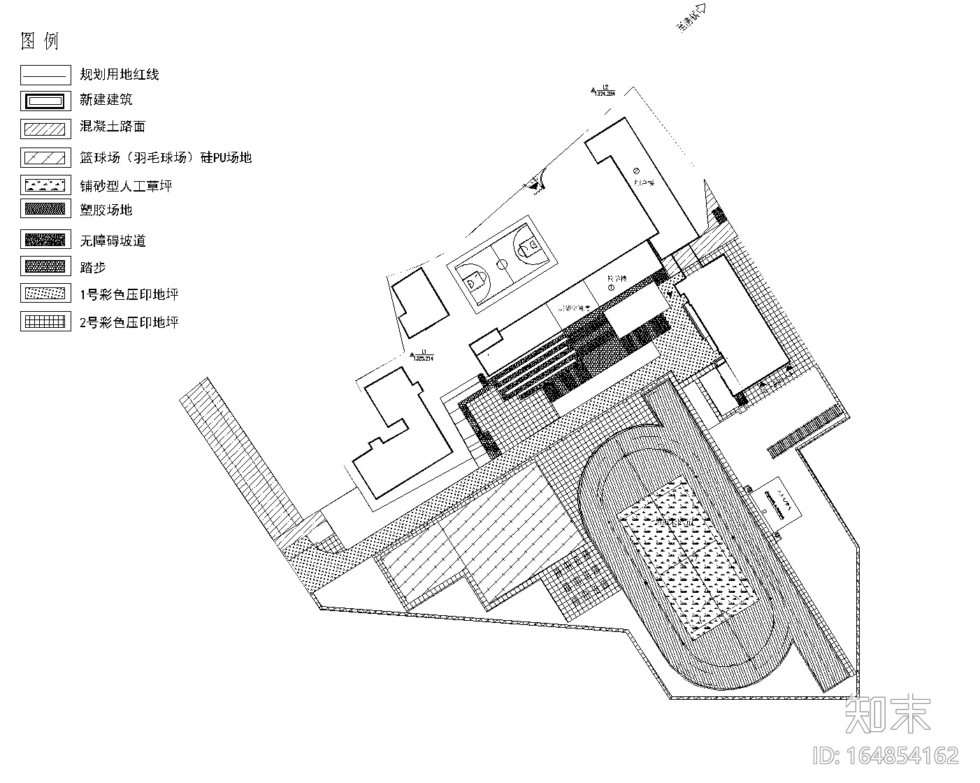 [贵州]小学扩建项目室外景观CAD施工图施工图下载【ID:164854162】