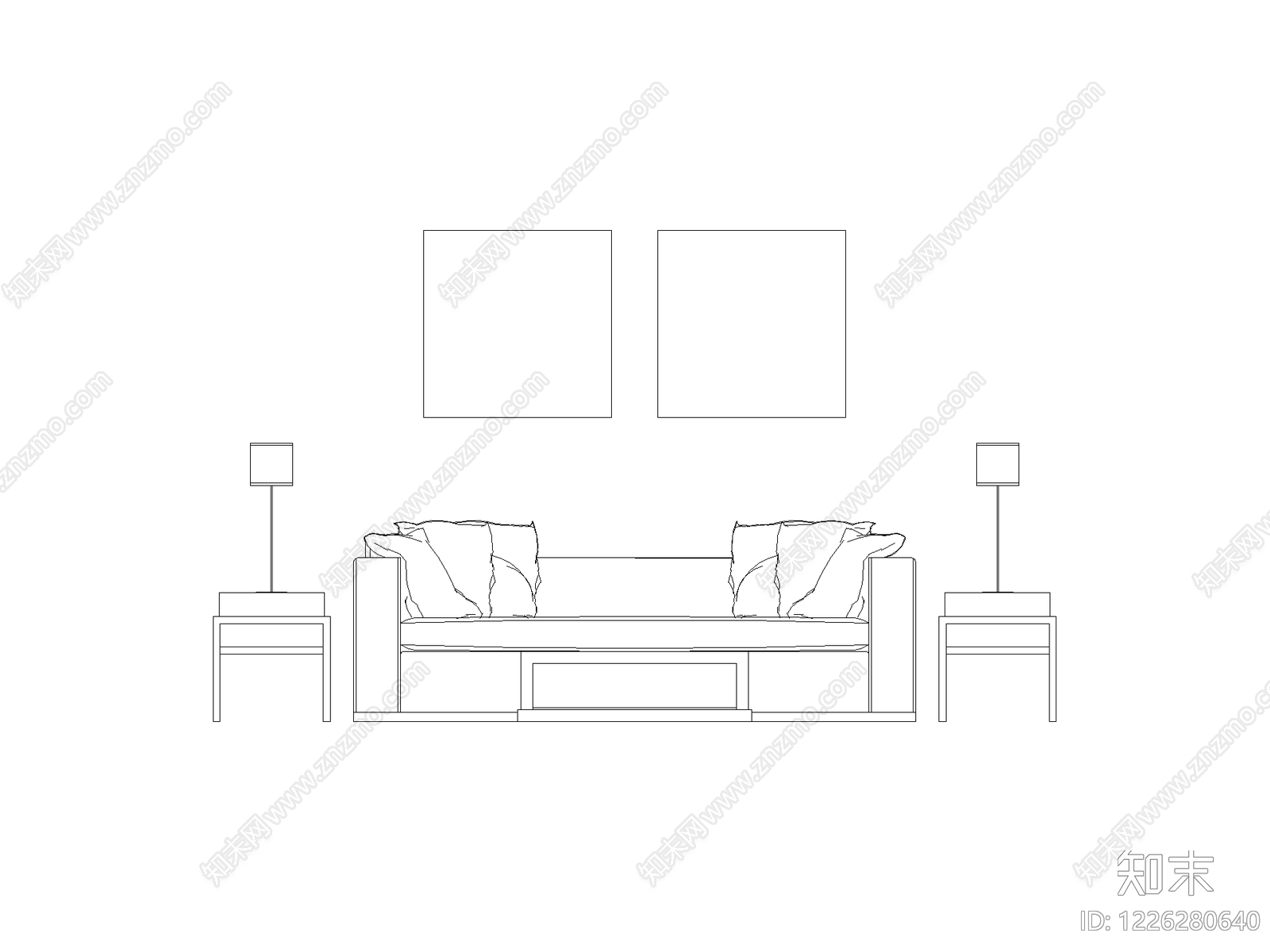 办公平立面家具cad施工图下载【ID:1226280640】