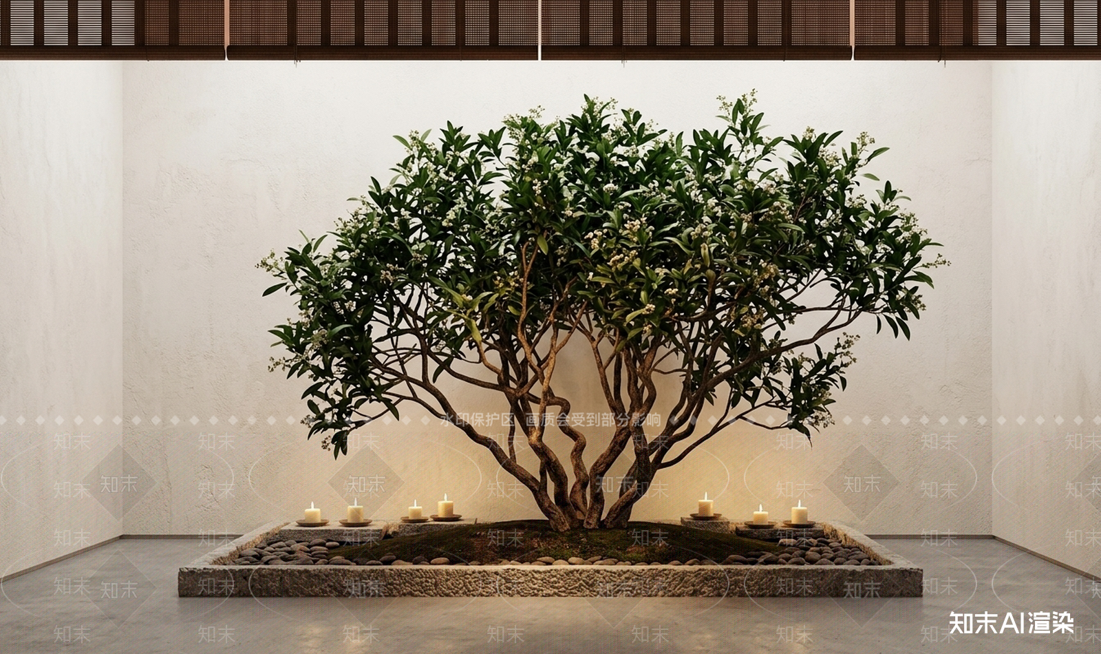 造型绿植室内景观3D模型下载【ID:1227330321】