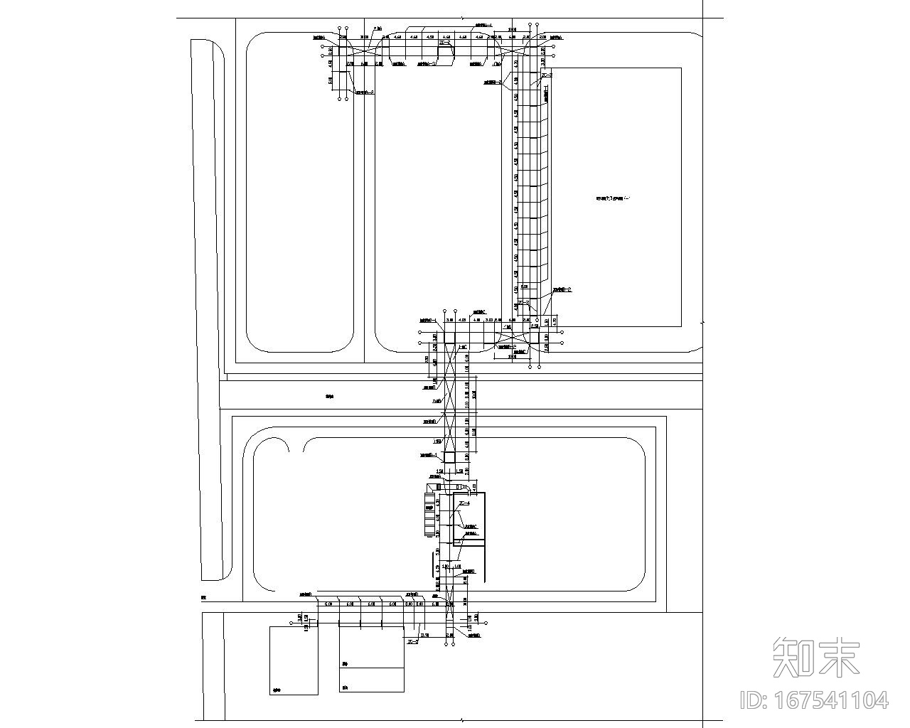 某厂区管桁架混合结构施工图（CAD）cad施工图下载【ID:167541104】