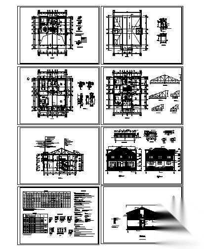 某居住小区二层别墅建筑方案图施工图下载【ID:149916178】