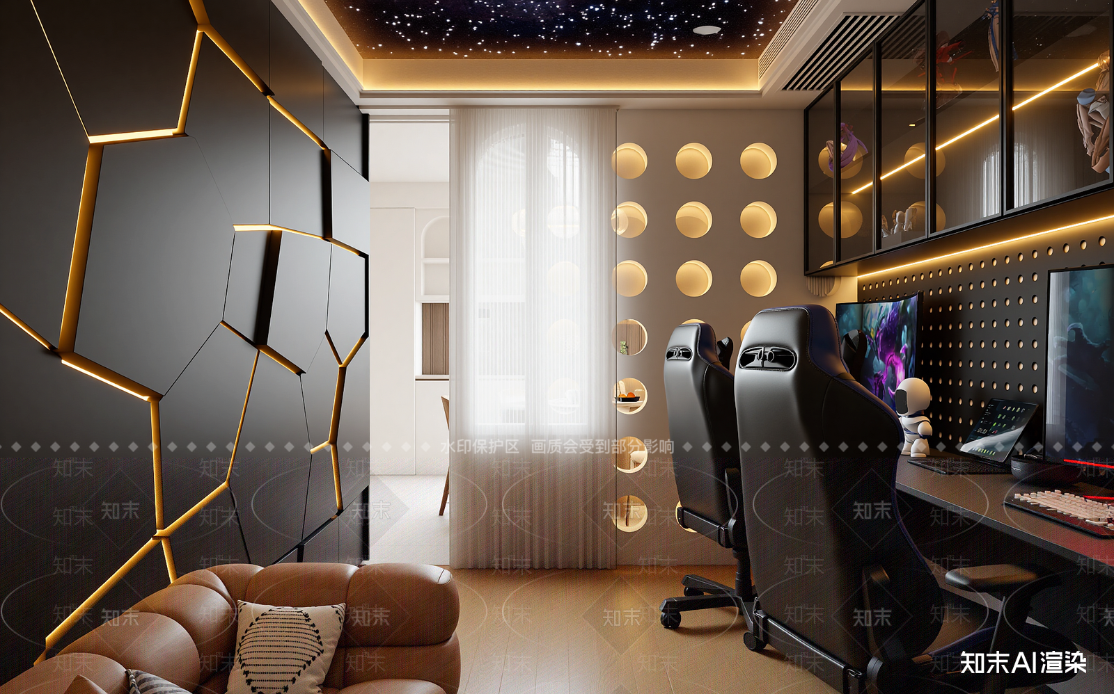 现代影音室3D模型下载【ID:1214971197】