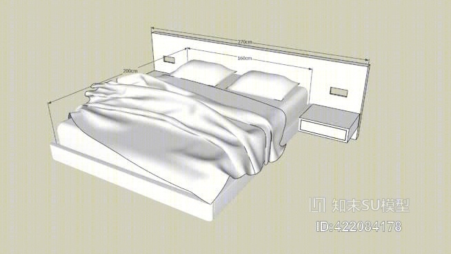 双人床SU模型下载【ID:422084178】