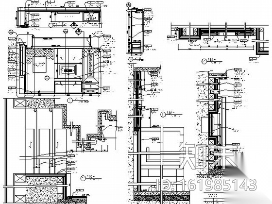 [成都]高档商务酒店标准套房施工图cad施工图下载【ID:161985143】