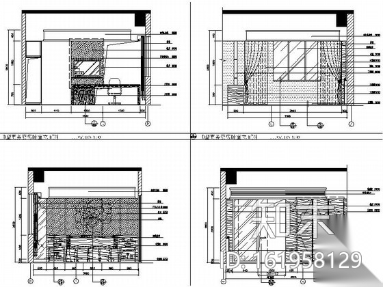 [重庆]现代简约四星级酒店商务套房装修施工图cad施工图下载【ID:161958129】
