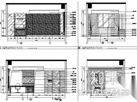 [重庆]现代简约四星级酒店商务套房装修施工图cad施工图下载【ID:161958129】