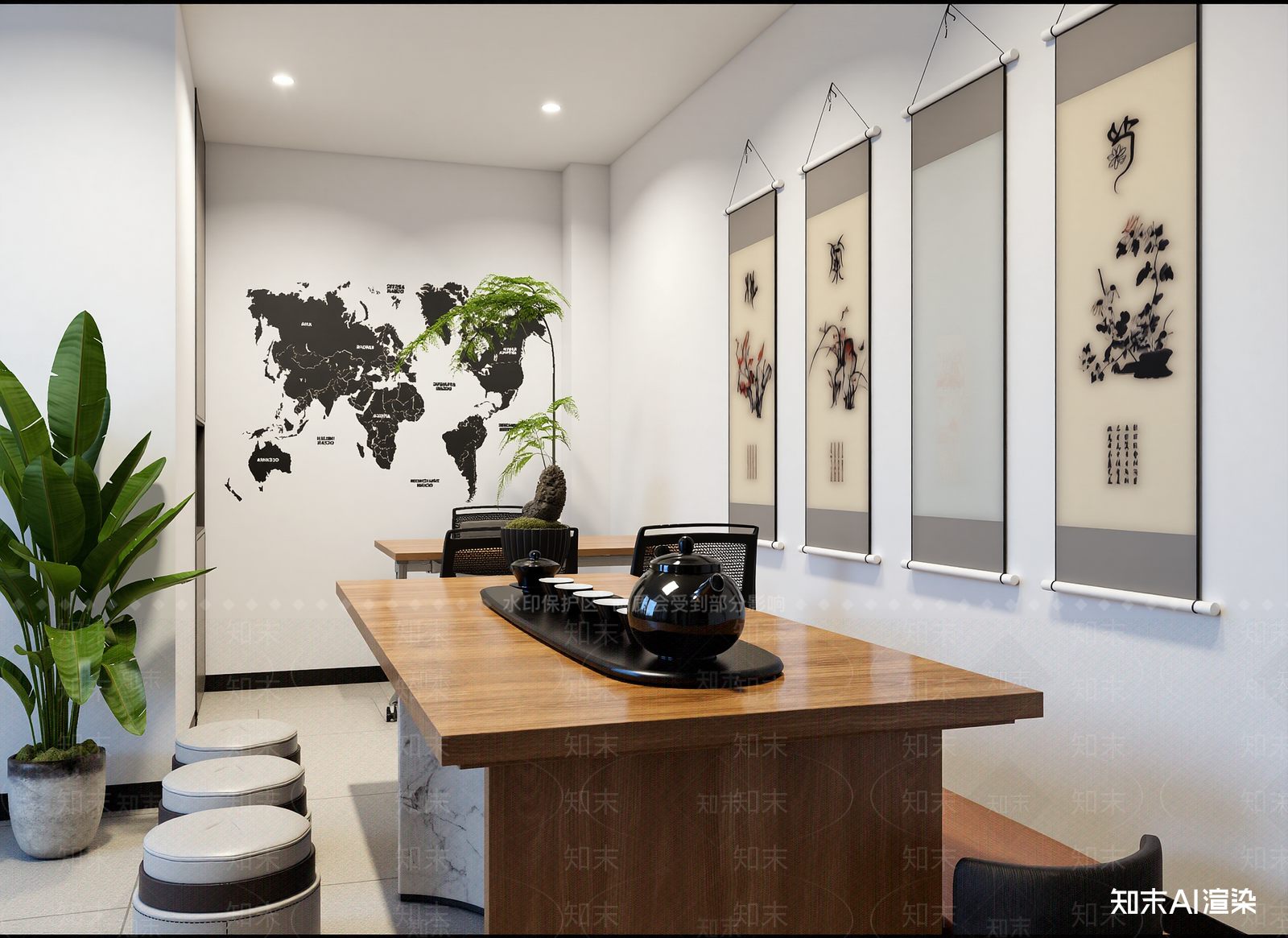 现代茶馆3D模型下载【ID:1214680454】