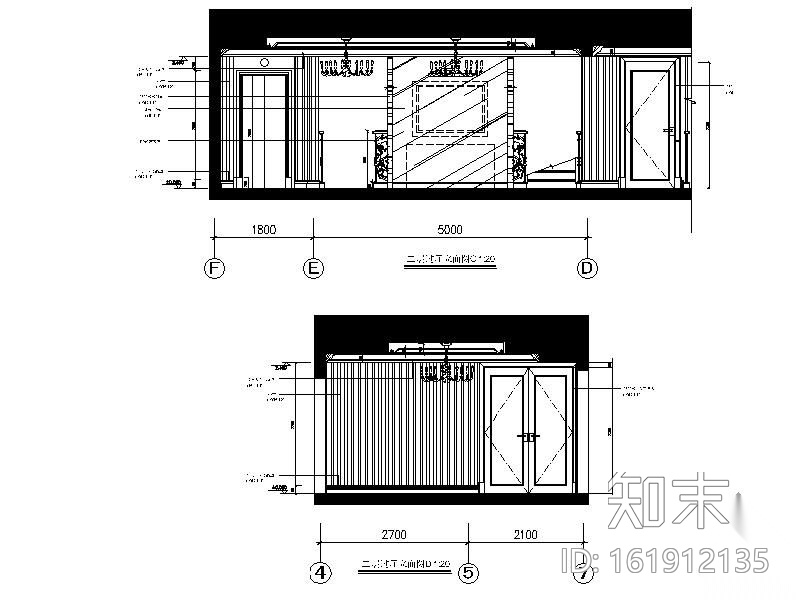 [上海]某知名别墅装修图F户型cad施工图下载【ID:161912135】