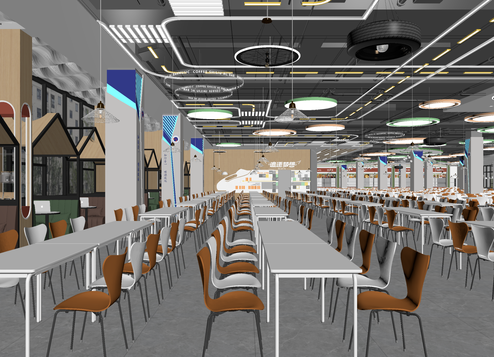 现代食堂3D模型下载【ID:1214829463】