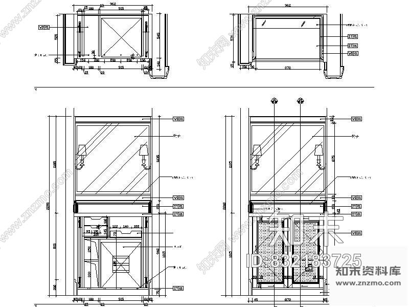 图块/节点酒店客房迷你吧详图施工图下载【ID:832183725】