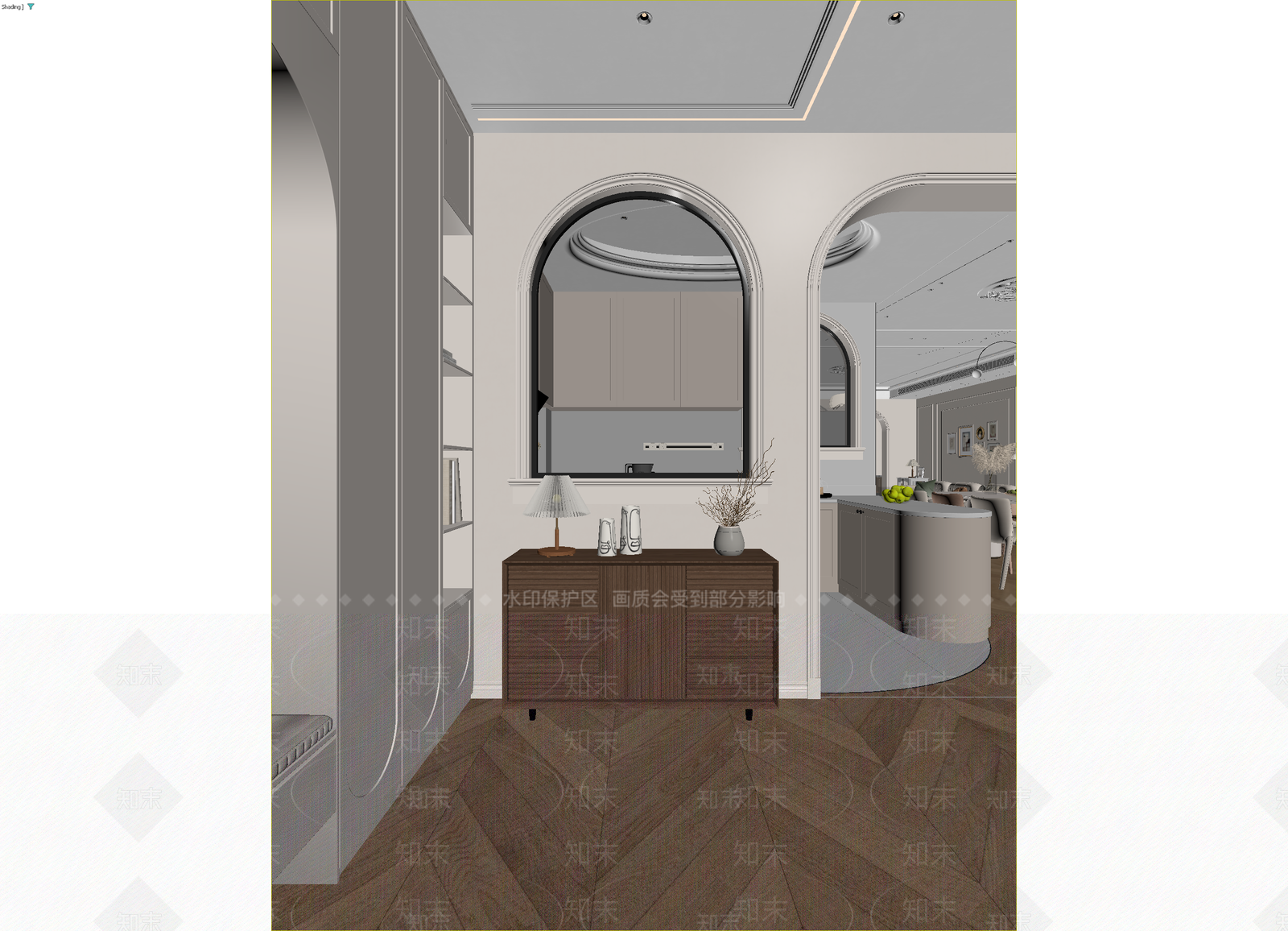 奶油玄关3D模型下载【ID:1214734251】
