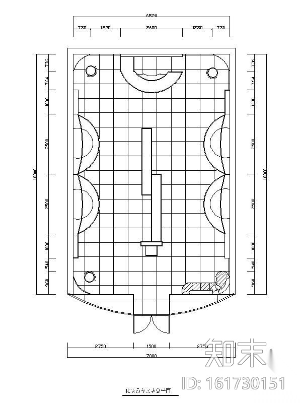 化妆品专卖店施工图下载【ID:161730151】