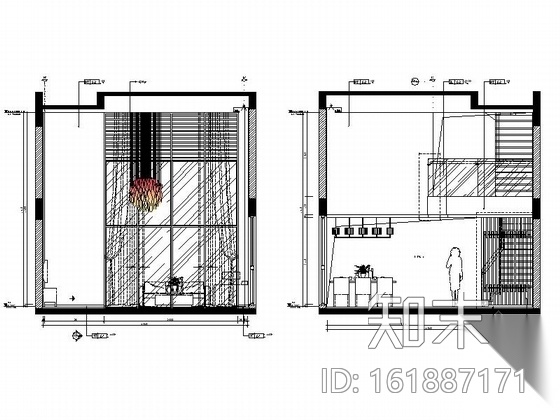 [广州]度假区现代三层别墅室内设计装修图施工图下载【ID:161887171】