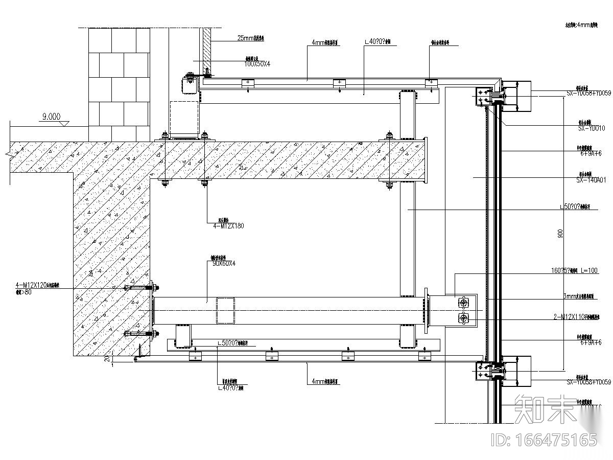 4层科技创新园大楼幕墙节点图cad施工图下载【ID:166475165】