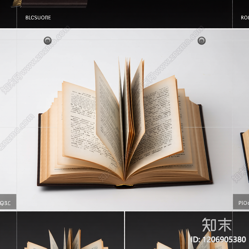 打开的旧书3D模型下载【ID:1206905380】
