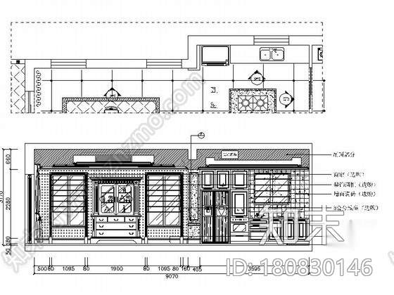 [上海]高端新古典欧式复式样板间装修施工图cad施工图下载【ID:180830146】