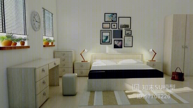 家居主卧室SU模型下载【ID:57708226】