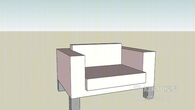 单人沙发SU模型下载【ID:47634901】