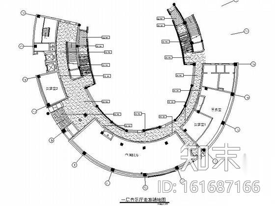 某大剧院音乐厅走廊装修图cad施工图下载【ID:161687166】